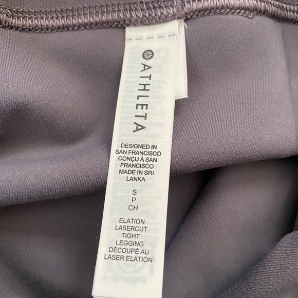 NWOT Athleta Elation Laser Cut Tight Yoga Legging Purple Gray Small - Picture 6 of 11